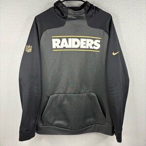 Nike Men's Black and Gray Raiders Hoodie